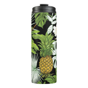 Bouteilles Isothermes Feuilles tropicaux et fruits sans couture motif