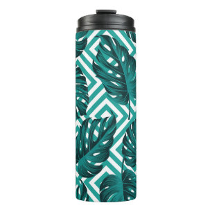 Bouteilles Isothermes Feuilles tropicaux : Motif Floral sans joint.