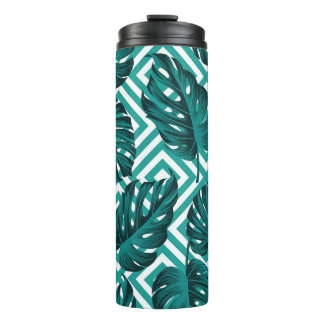 Bouteilles Isothermes Feuilles tropicaux : Motif Floral sans joint.