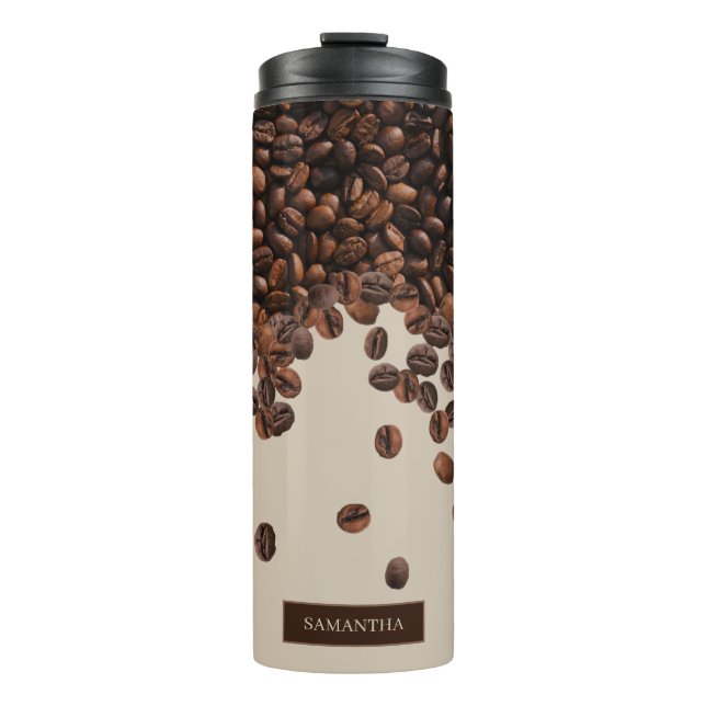 Bouteilles Isothermes Fèves de café Nom personnalisé (Devant)
