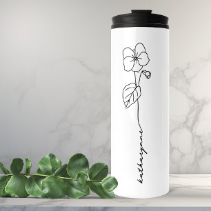 Bouteilles Isothermes Février Anniversaire Mois Fleur Violet