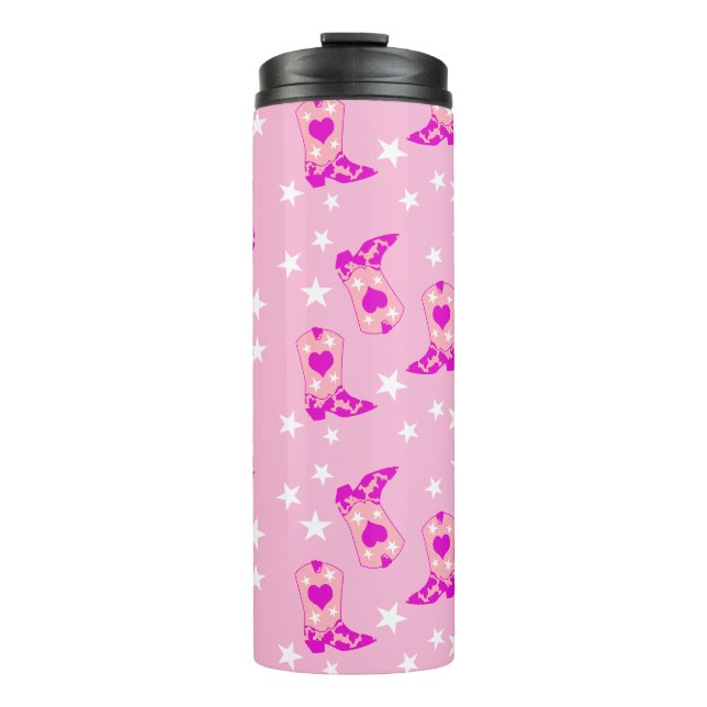 Bouteilles Isothermes Fille moderne fille rose fille Bottes occidentales (Devant)