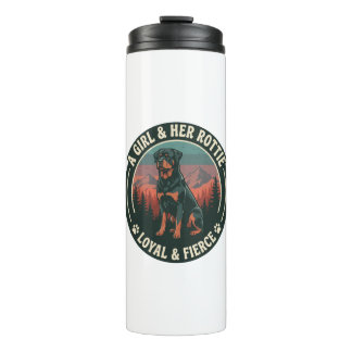 Bouteilles Isothermes Fille Son Rottie Loyal Féroce Chien Rottweiler Mon