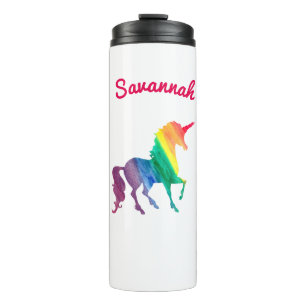 Bouteilles Isothermes Filles personnalisées d'aquarelle de licorne