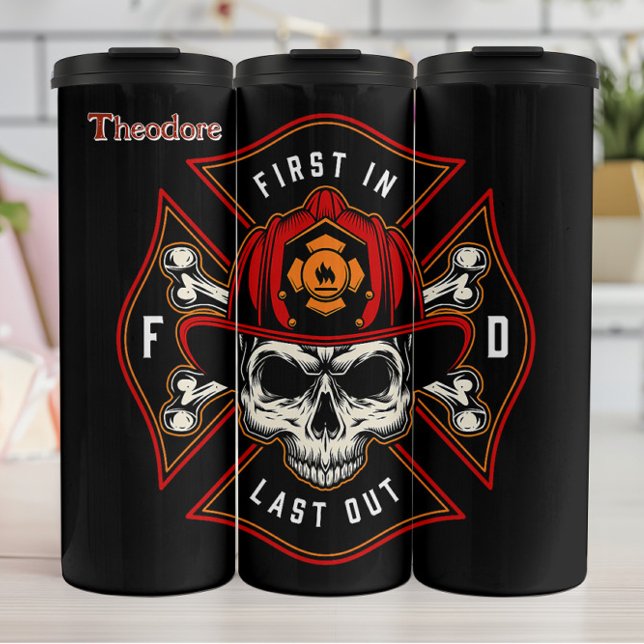 Bouteilles Isothermes Firefighter Skull Maltese Cross (Créateur téléchargé)