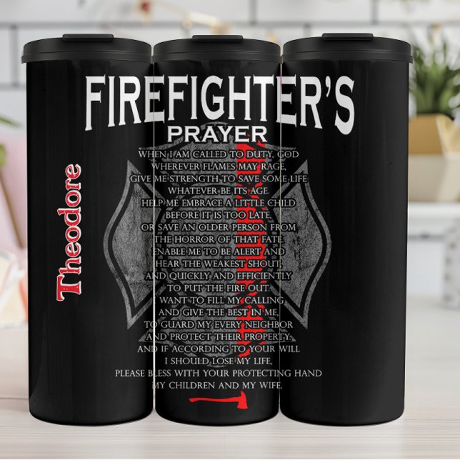 Bouteilles Isothermes Firefighter's Personal Prayer Tribute (Créateur téléchargé)