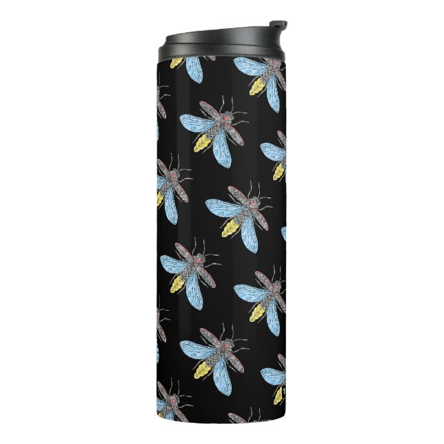 Bouteilles Isothermes Firefly (motif noir) - Tumbler thermique (Tourné sur la gauche)