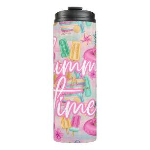 Bouteilles Isothermes Flamant rose d'été Tumbler   Vaisselle Pink Beach