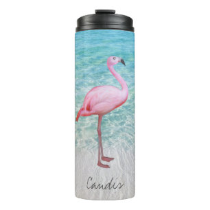 Bouteilles Isothermes Flamant rose rose mignon Nom de plage Tropical Art