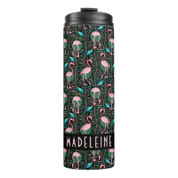 Flamant rose Tropical mignon noir rose Motif perso