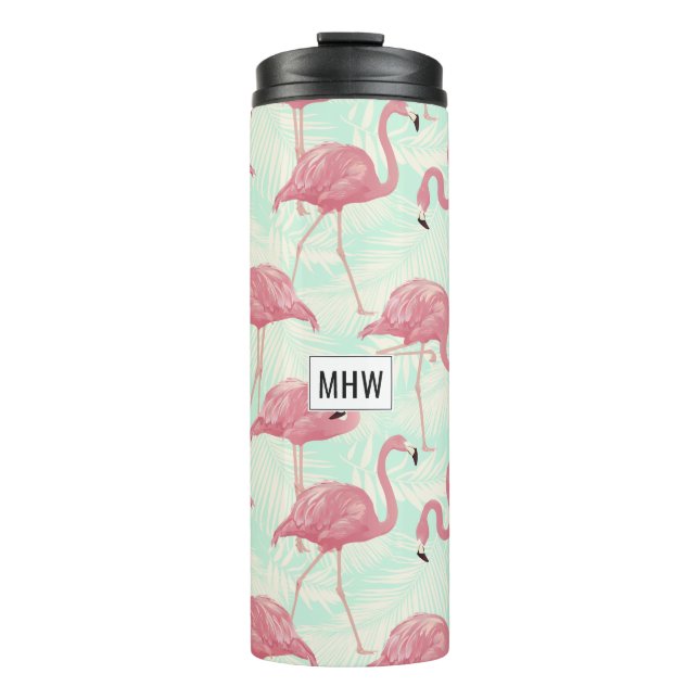 Bouteilles Isothermes Flamants roses roses monogramme personnalisé tumbl (Devant)