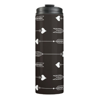 Bouteilles Isothermes Flèches, coeurs, motif vintage abstrait.