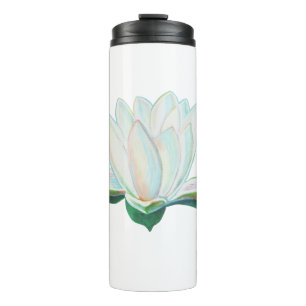 Bouteilles Isothermes Fleur de lotus blanc aux couleurs lumineuses