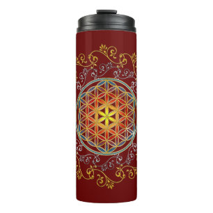 Bouteilles Isothermes Fleur de Vie - Ornements Vintage Mandala 1