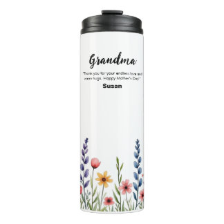 Bouteilles Isothermes Fleur florale colorée Bonne mère Gift Tumbler