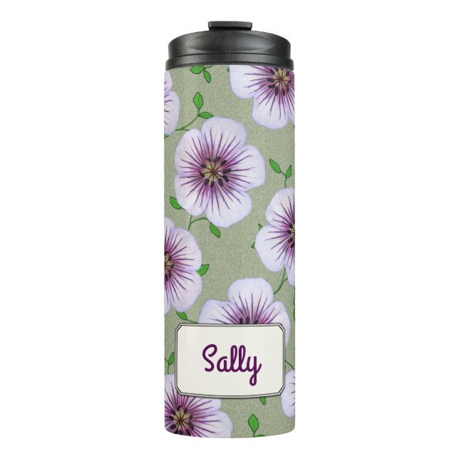 Bouteilles Isothermes Fleur pourpre botanique de jardin tout nom (Devant)
