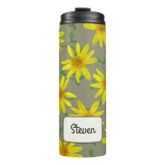 Bouteilles Isothermes Fleur sauvage jaune de jardin botanique tout nom (Devant)