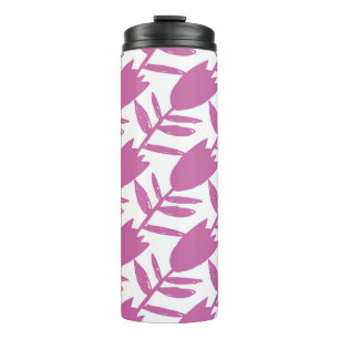 Bouteilles Isothermes Fleurs Abstraites bleues roses motif transparent s