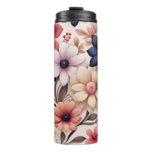 Bouteilles Isothermes Fleurs audacieuses et rose motif