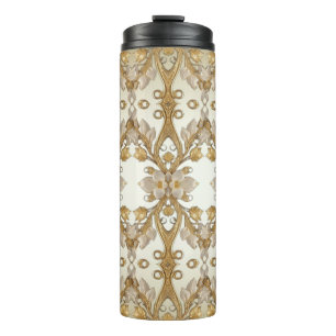 Bouteilles Isothermes Fleurs blanches Paruline thermale décorative or