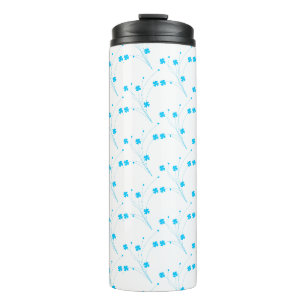 Bouteilles Isothermes Fleurs Bleues Ciel Lumineux, Petite Impression Flo