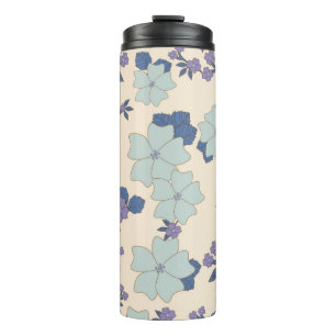 Bouteilles Isothermes Fleurs Bleues, Fleurs Violettes, Motif Floral