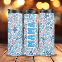 Fleurs Boho Bleues 3D Mama gonflée