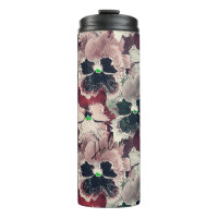 Fleurs d'aquarelle rose, bordeaux, thermo tumbler