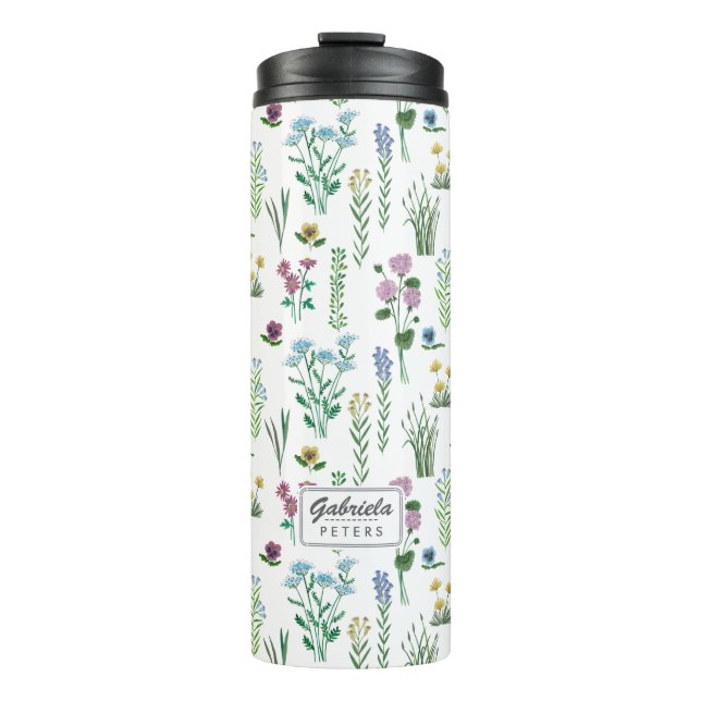 Bouteilles Isothermes Fleurs de champ Floral | Paruline thermique (Devant)