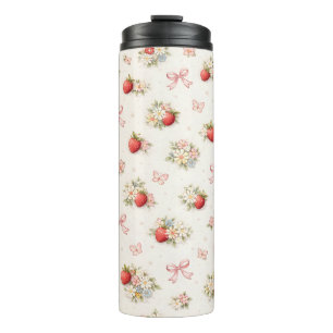 Bouteilles Isothermes Fleurs de fraise vintage sans couture cottagecore