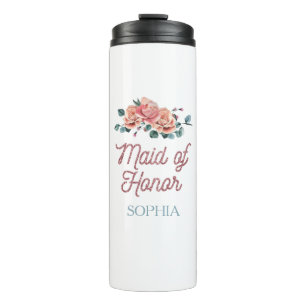 Bouteilles Isothermes Fleurs de mariage vintage Maid of Honor Thermal Tu