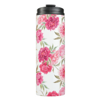 Bouteilles Isothermes Fleurs de pivoines roses sans couture motif