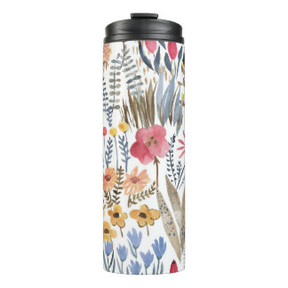 Bouteilles Isothermes Fleurs de ressort d'aquarelle, patte transparente