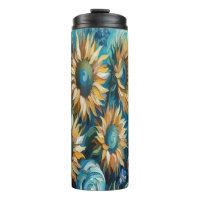 Fleurs de soleil rayonnantes au cadre bleu paisibl