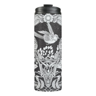 Bouteilles Isothermes Fleurs et oiseau dans un style Art nouveau sans co