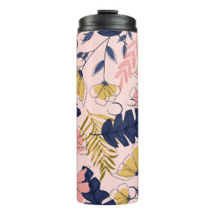 Bouteilles Isothermes Fleurs Feuilles tropicales Imprimer Vintage