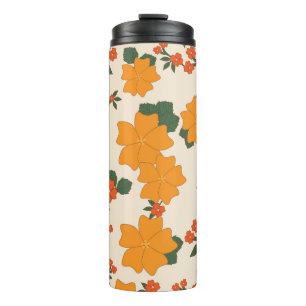 Bouteilles Isothermes Fleurs Oranges, Motif Floral, Motif De Fleurs