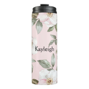 Bouteilles Isothermes Fleurs roses blanches de Pretty Blush  