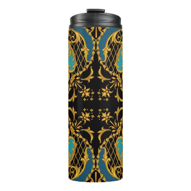 Bouteilles Isothermes Fleurs roses orange : Composition Carré (Devant)