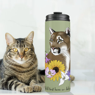 Bouteilles Isothermes Fleurs sauvages Couguar Lion de montagne Puma