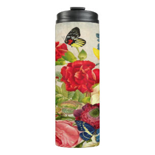 Bouteilles Isothermes Fleurs vintages et papillons Paruline thermique