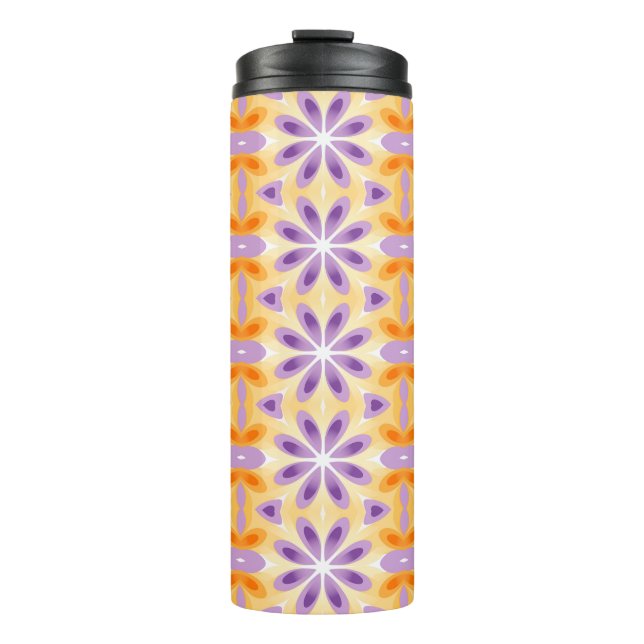 Bouteilles Isothermes Fleurs violet jaune orange (Devant)