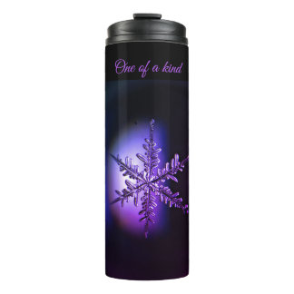Bouteilles Isothermes Flocon de neige violet sur caisson thermique noir