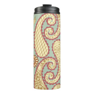 Bouteilles Isothermes Floral ethnique, cachemire style vintage.