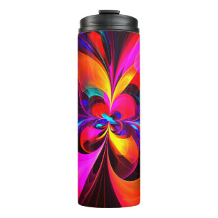 Bouteilles Isothermes Floral moderne Art Abstrait Rouge Bleu Motif #07