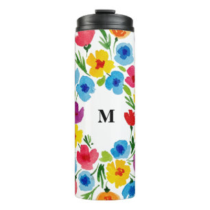 Bouteilles Isothermes Florales d'aquarelle gaies