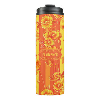 Bouteilles Isothermes Florence Floral jaune et orange