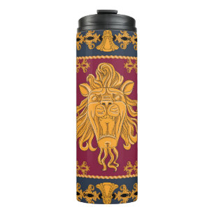 Bouteilles Isothermes Foulard à tête de lion : motif doré.