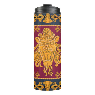Bouteilles Isothermes Foulard à tête de lion : motif doré.