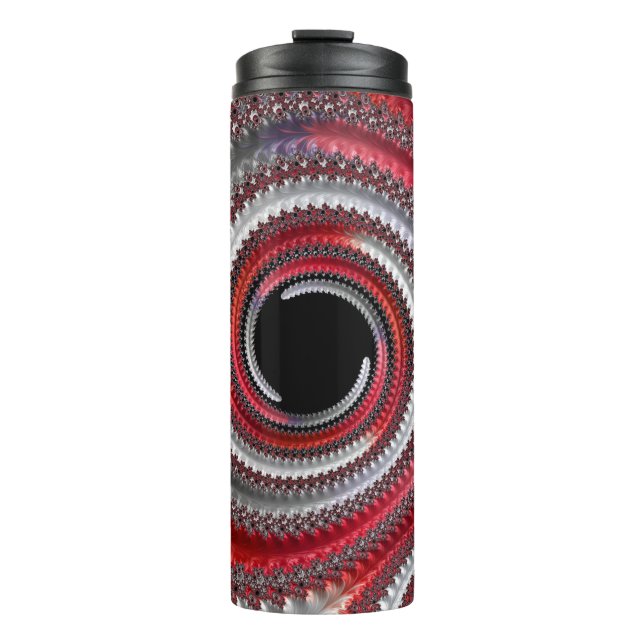 Bouteilles Isothermes Fractale Abstraite, rouge et noire (Devant)